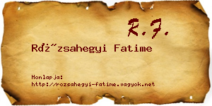 Rózsahegyi Fatime névjegykártya